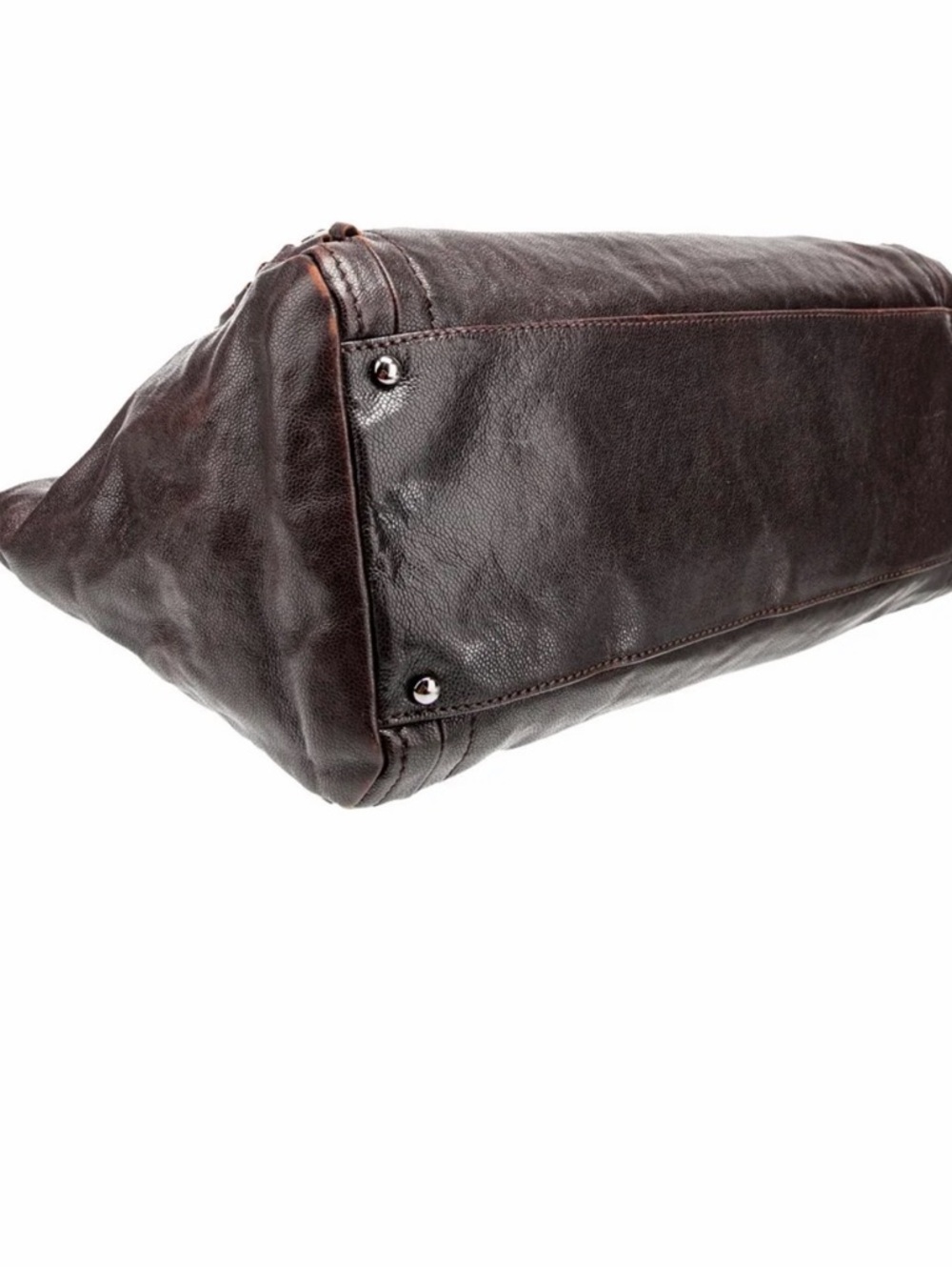 CHANEL Dark Brown Leather Shoulder Bag with Chain-Strap Detail - Picture 3 of 8
